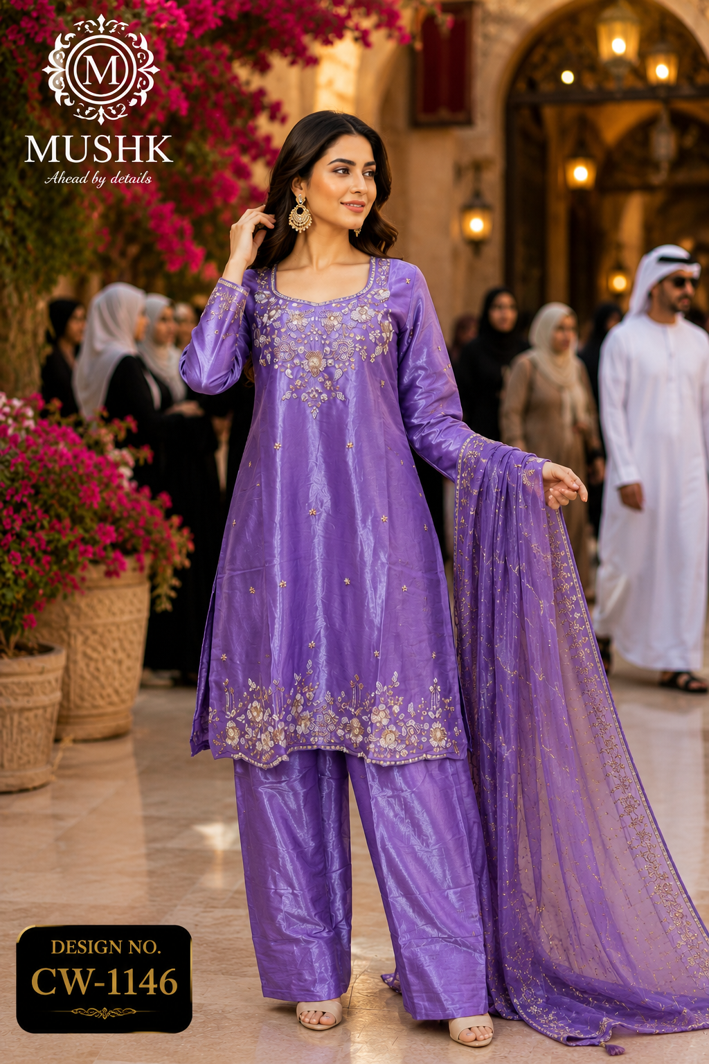 CW 1146 purple salwar suit