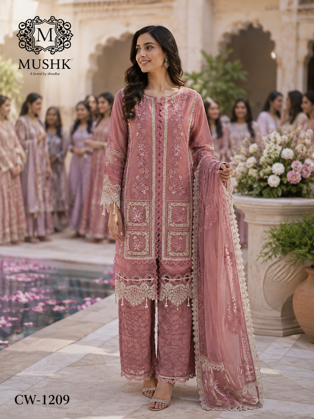 CW 1209 pink Pakistani suit